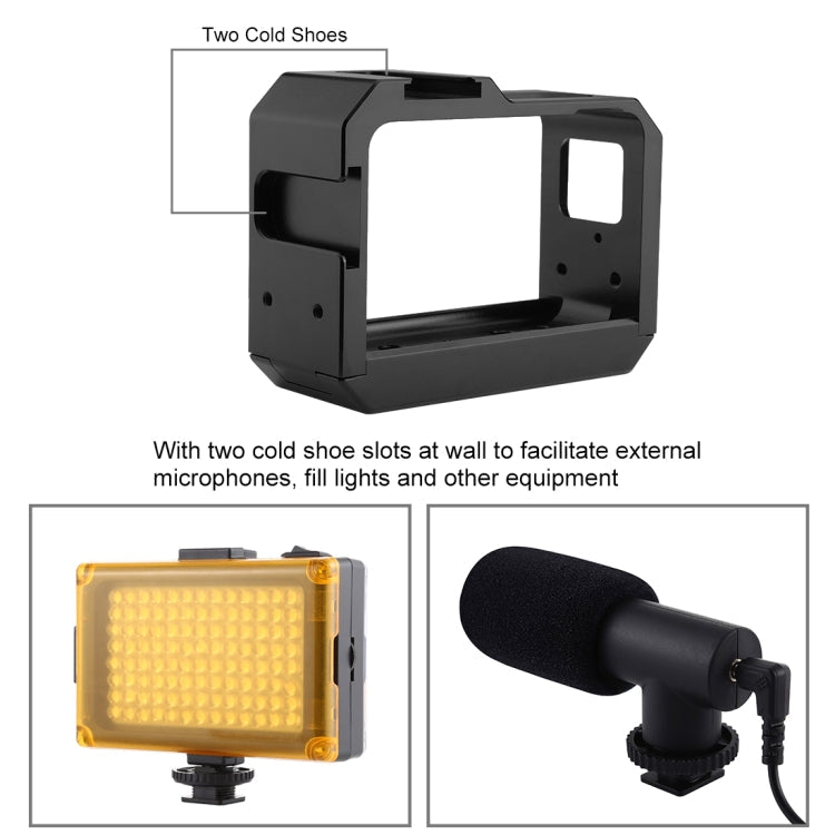 Aluminum alloy Frame Mount Protective Case Cage with Cold Shoe Base Slot & Tripod Base Adapter for Insta360 One R – Aluminum Alloy, For Insta 360 One R Frame Cage(B), For Insta 360 One R Frame Cage(R)