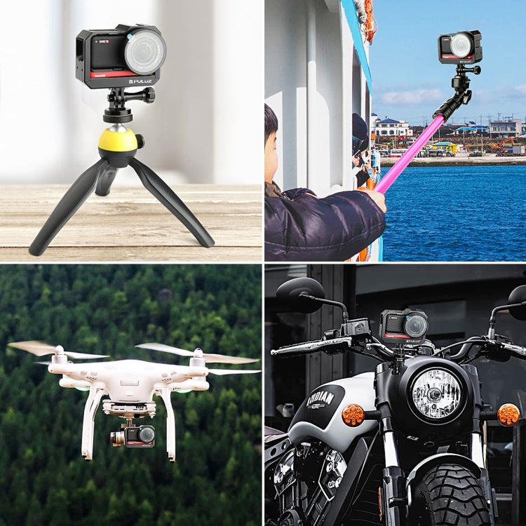 Aluminum alloy Frame Mount Protective Case Cage with Cold Shoe Base Slot & Tripod Base Adapter for Insta360 One R – Aluminum Alloy, For Insta 360 One R Frame Cage(B), For Insta 360 One R Frame Cage(R)