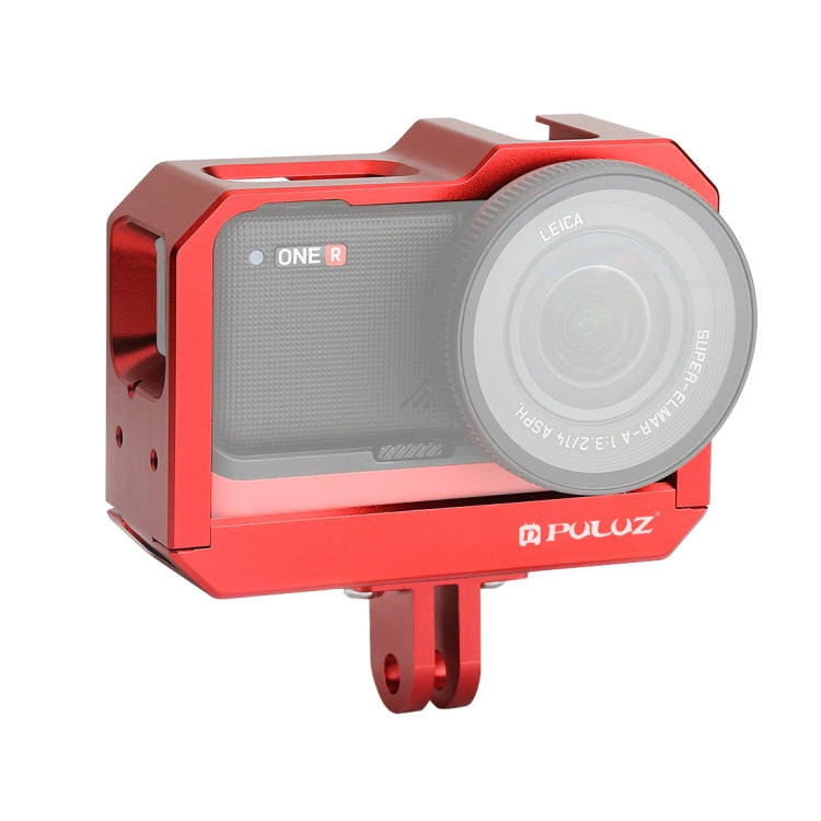 Aluminum alloy Frame Mount Protective Case Cage with Cold Shoe Base Slot & Tripod Base Adapter for Insta360 One R – Aluminum Alloy, For Insta 360 One R Frame Cage(B), For Insta 360 One R Frame Cage(R) For Insta 360 One R Frame Cage(R) Red