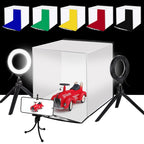 PULUZ 30cm Folding Portable Ring Light Photo Lighting Studio Shooting Tent Box Kit with 6 Colors Backdrops (Black, White, Yellow, Red, Green, Blue), Unfold Size: 31cm x 31cm x 32cm, 30cm Box Kit 30cm Box Kit