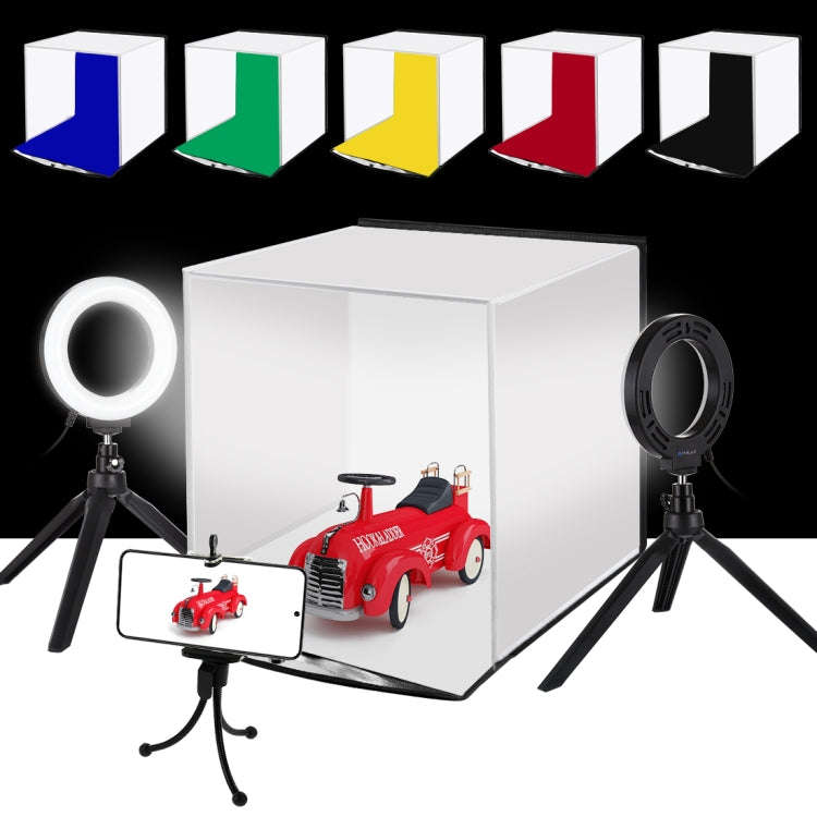 PULUZ 30cm Folding Portable Ring Light Photo Lighting Studio Shooting Tent Box Kit with 6 Colors Backdrops (Black, White, Yellow, Red, Green, Blue), Unfold Size: 31cm x 31cm x 32cm, 30cm Box Kit 30cm Box Kit
