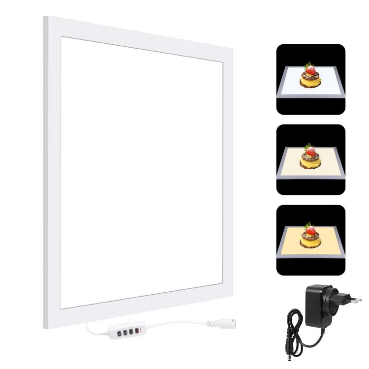1000LM LED Acrylic No Polar Dimming Shadowless Light Pad with Switch for 40cm Photo Studio Box, Light(US), Light(UK), Light(EU) – TPU, Ultra-thin Light(EU) EU Plug