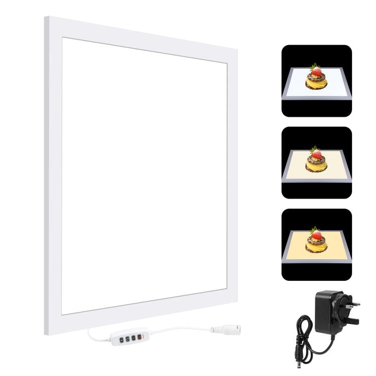 1000LM LED Acrylic No Polar Dimming Shadowless Light Pad with Switch for 40cm Photo Studio Box, Light(US), Light(UK), Light(EU) – TPU, Ultra-thin Light(UK) UK Plug