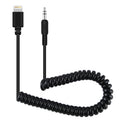 PULUZ 3.5mm TRRS Male to 8 Pin Male Live Microphone Audio Adapter Spring Coiled Cable for iPhone, Cable Stretching to 100cm, 3.5mm Male to 8 Pin 3.5mm Male to 8 Pin