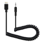PULUZ 3.5mm TRRS Male to 8 Pin Male Live Microphone Audio Adapter Spring Coiled Cable for iPhone, Cable Stretching to 100cm, 3.5mm Male to 8 Pin 3.5mm Male to 8 Pin