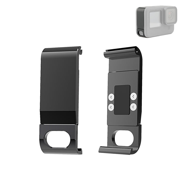 PULUZ Metal Battery Side Interface Cover for GoPro HERO13 Black /12 Black /11 Black /10 Black /9 Black, Metal Plastic Side Cover Metal Plastic Side Cover Black