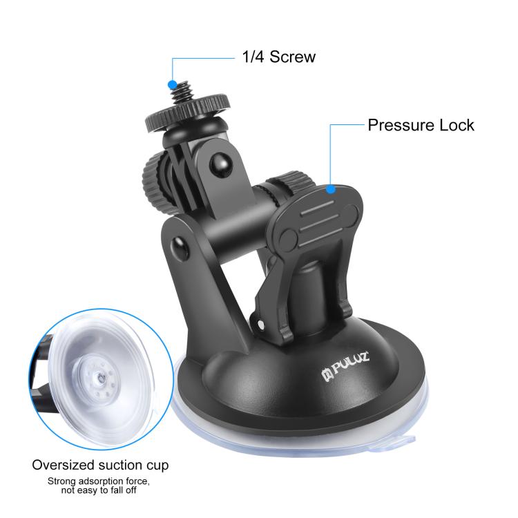 Car Suction Cup Mount with Screw & Tripod Mount Adapter & Storage Bag for GoPro, Insta360, DJI and Other Action Cameras, Sucker Mount – Durable Build, Easy to Use