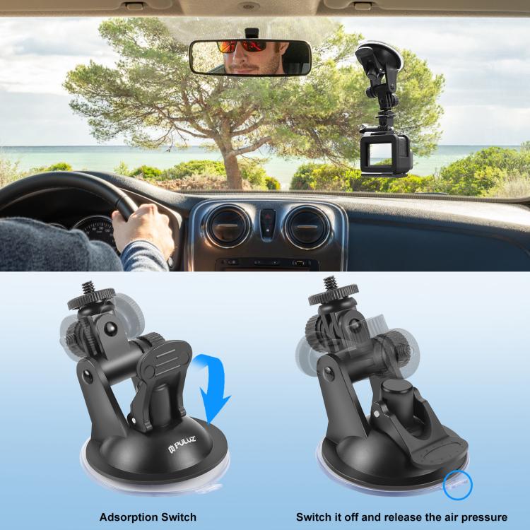 Car Suction Cup Mount with Screw & Tripod Mount Adapter & Storage Bag for GoPro, Insta360, DJI and Other Action Cameras, Sucker Mount – Durable Build, Easy to Use