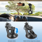 Car Suction Cup Mount with Screw & Tripod Mount Adapter & Storage Bag for GoPro, Insta360, DJI and Other Action Cameras, Sucker Mount – Durable Build, Easy to Use