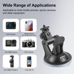 Car Suction Cup Mount with Screw & Tripod Mount Adapter & Storage Bag for GoPro, Insta360, DJI and Other Action Cameras, Sucker Mount – Durable Build, Easy to Use