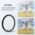 52mm UV Lens Filter for GoPro HERO12 Black /11 Black Mini /11 Black /10 Black /9 Black, with Adapter Ring, UV Filter – Aluminum Alloy