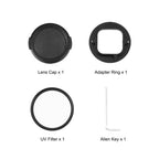 52mm UV Lens Filter for GoPro HERO12 Black /11 Black Mini /11 Black /10 Black /9 Black, with Adapter Ring, UV Filter – Aluminum Alloy