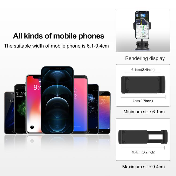 360 Degree Rotating Suction Cup Clamp Holder Bracket For iPhone,...