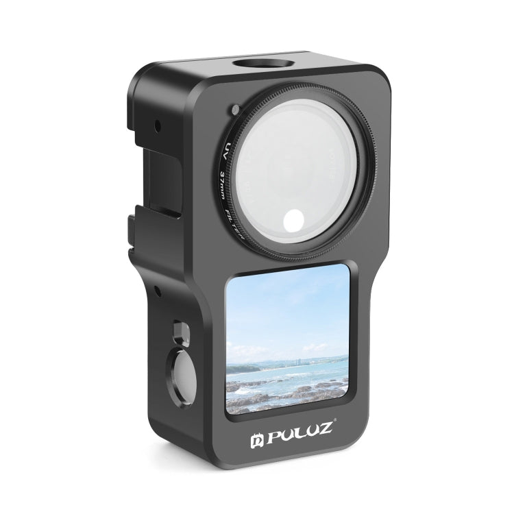PULUZ CNC Aluminum Alloy Cage for DJI Action 2, Aluminum Cage (Black), Aluminum Cage (Titanium Color) Aluminum Cage (Black) Black