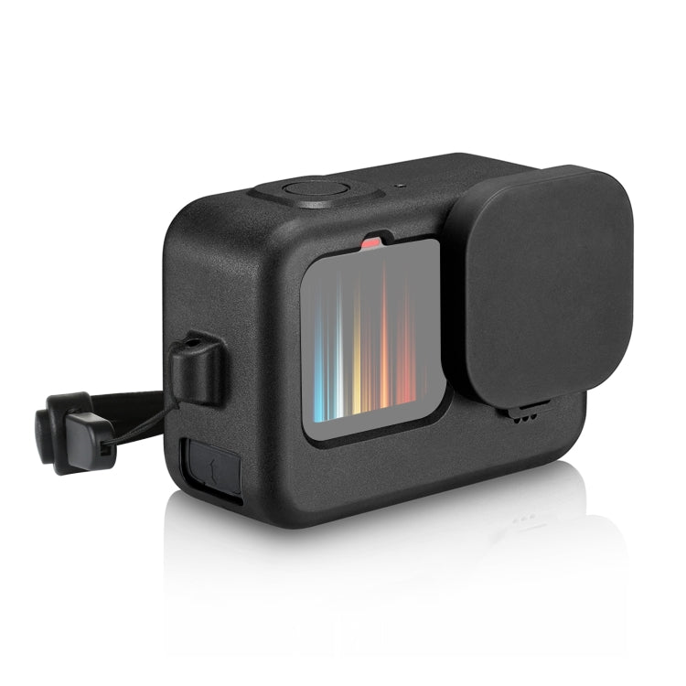 for GoPro HERO12 Black /11 Black /10 Black /9 Black Silicone Protective Case + POM Side Interface Cover with Wrist Strap & Lens Cover – Durable Build, Easy to Use, For GoPro HERO12 Black Silicone Case + Side Cover