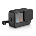 for GoPro HERO12 Black /11 Black /10 Black /9 Black Silicone Protective Case + POM Side Interface Cover with Wrist Strap & Lens Cover – Durable Build, Easy to Use, For GoPro HERO12 Black Silicone Case + Side Cover