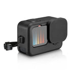 for GoPro HERO12 Black /11 Black /10 Black /9 Black Silicone Protective Case + POM Side Interface Cover with Wrist Strap & Lens Cover – Durable Build, Easy to Use, For GoPro HERO12 Black Silicone Case + Side Cover