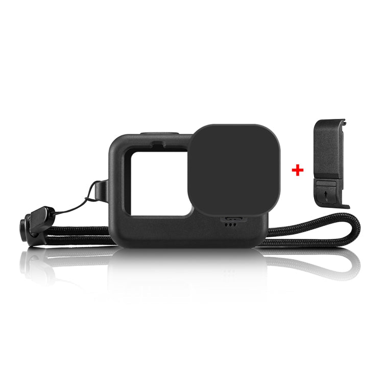 for GoPro HERO12 Black /11 Black /10 Black /9 Black Silicone Protective Case + POM Side Interface Cover with Wrist Strap & Lens Cover – Durable Build, Easy to Use, For GoPro HERO12 Black Silicone Case + Side Cover