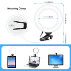 PULUZ 6.2 inch 16cm Ring Selfie Light 3 Modes USB Dimmable Dual Color Temperature LED Curved Vlogging Photography Video Lights with Monitor Clip Holder, 6.2 inch Light+Clip