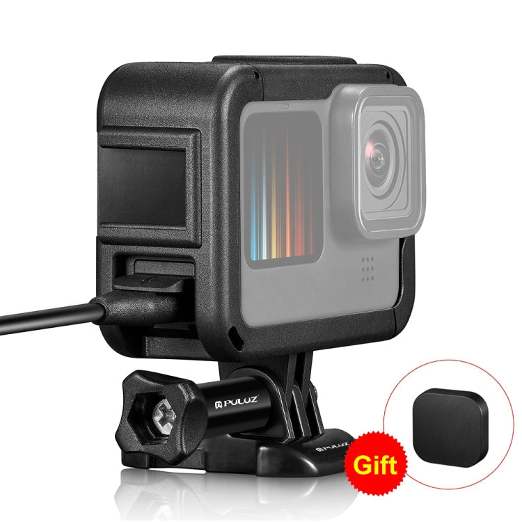 PULUZ Chargeable PA Frame Mount Cage with Cold Shoe Base Slot for GoPro HERO13 Black /12 Black /11 Black /11 Black Mini /10 Black /9 Black, Chargeable PA Frame Mount Chargeable PA Frame Mount