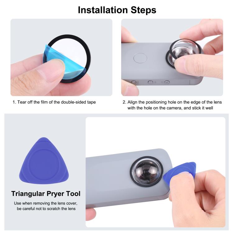 Lens Guard PC Protective Cover Kits for Ricoh Theta SC2 / S / V – Waterproof