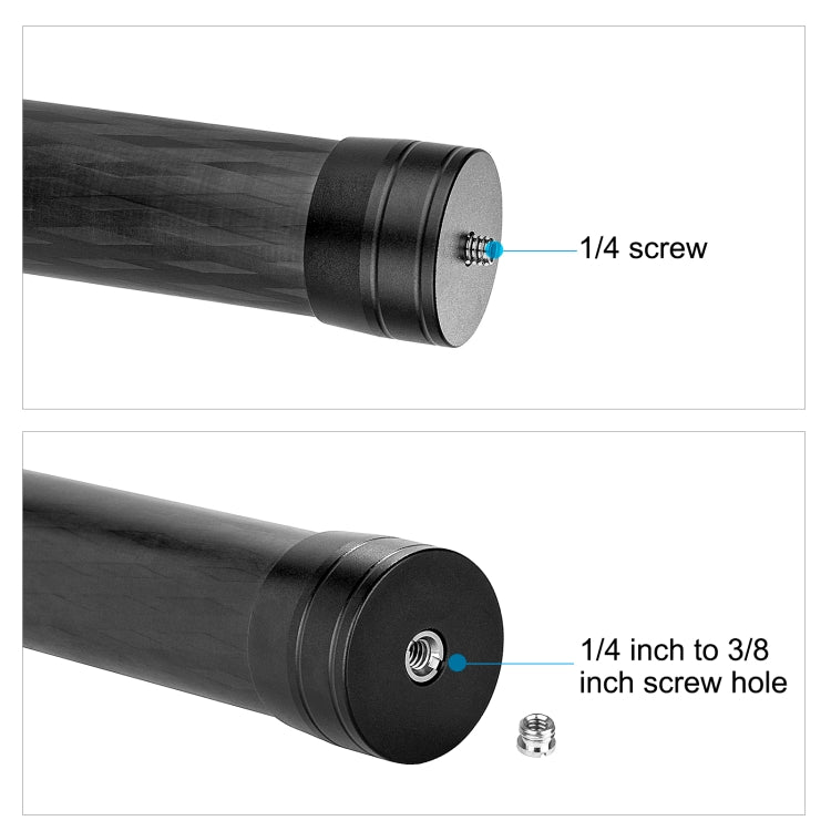 21cm Carbon Fiber Extension Monopod Stick for DJI / MOZA / Feiyu V2 / Zhiyun G5 Gimbal, 21cm – Durable Build, Easy to Use