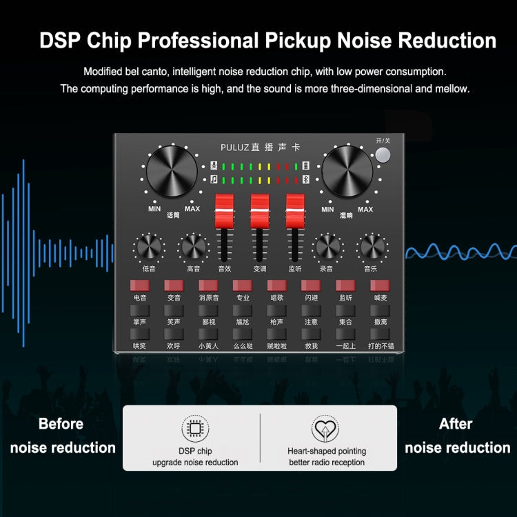 Live Broadcasting Sound Card Bluetooth Karaoke Singing Recording Sound Mixer for Mobile Phone / Computer / Laptop / Tablet PC, Chinese Version, Chinese Version – Bluetooth, TPU