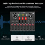 Live Broadcasting Sound Card Bluetooth Karaoke Singing Recording Sound Mixer for Mobile Phone / Computer / Laptop / Tablet PC, Chinese Version, Chinese Version – Bluetooth, TPU