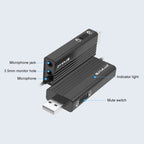 PULUZ USB Clip-on Wired Lapel Mic Recording Microphone Lavalier Silent Condenser Microphone, 1.2m USB