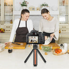 Inlaid Wood Desktop Vlogging Live Tripod Holder with Tripod Head, Inlaid Wood Tripod with Tripod Head – Aluminum Alloy