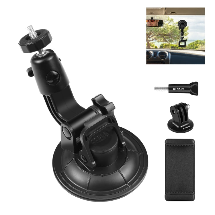 PULUZ Car Suction Cup Mount with Phone Clamp / Screw / Tripod Adapter, Phone Car Suction Cup Phone Car Suction Cup