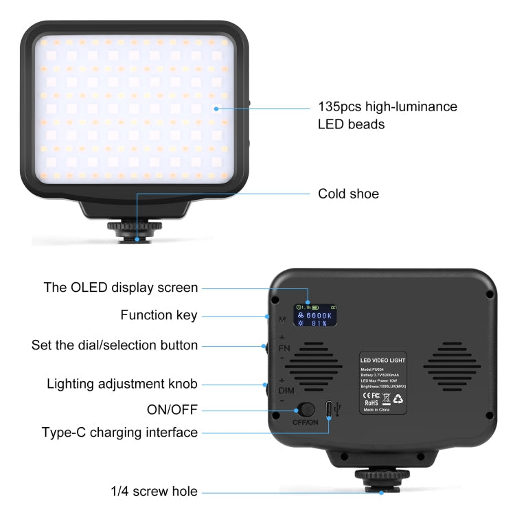 Pocket 2500-9900K+RGB Full Color Beauty Fill Light Handheld On-Camera Photography LED Light, 135 LED – Durable Build, Easy to Use