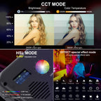 Pocket 2500-9900K+RGB Full Color Beauty Fill Light Handheld On-Camera Photography LED Light, 135 LED – Durable Build, Easy to Use