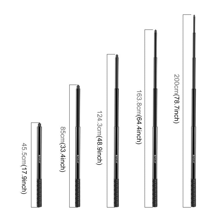 PULUZ 2m Metal Selfie Stick Monopod for Insta360 One RS / X2 / X3, 2m Monopod