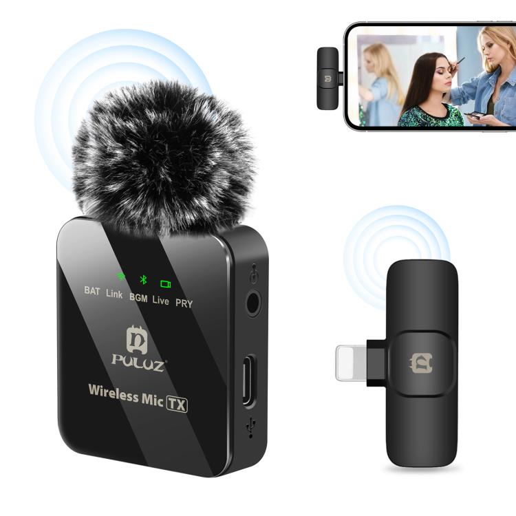 PULUZ Wireless Lavalier Microphone for iPhone / iPad, 8-Pin Receiver, 8-Pin 1 TX + 1 RX 8-Pin 1 TX + 1 RX