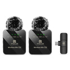 PULUZ Wireless Lavalier Microphone for Type-C Phone, Type-C Receiver and Dual Microphones, Type-C 2 TX + 1 RX