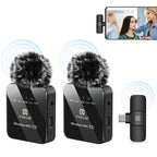 PULUZ Wireless Lavalier Microphone for Type-C Phone, Type-C Receiver and Dual Microphones, Type-C 2 TX + 1 RX Type-C 2 TX + 1 RX