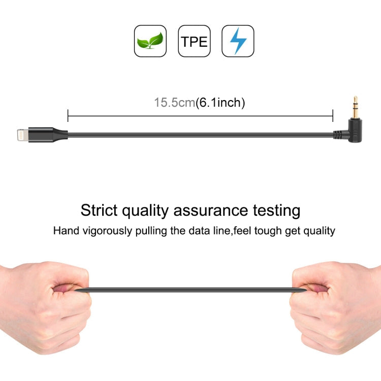 PULUZ 3.5mm TRS Male to 8 Pin Male Live Microphone Audio Adapter Cable for PU3153 / PU3154, 3.5mm to 8 Pin