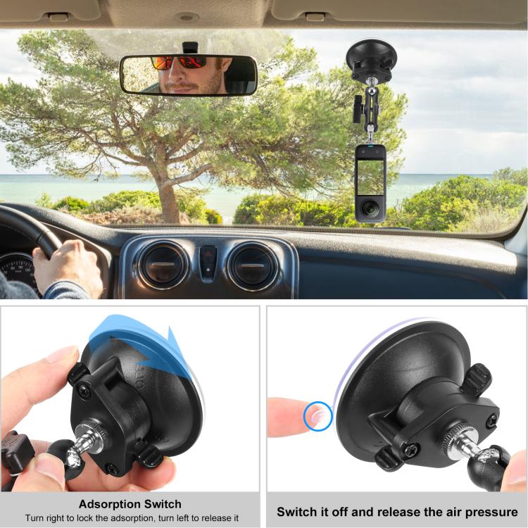 Upgraded 1/4 inch Magic Arm Suction Cup Mount, Upgraded 1/4 inch Suction Cup Mount – Aluminum Alloy