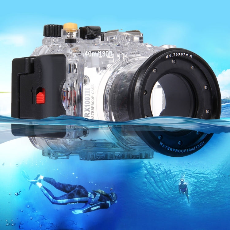PULUZ 40m Underwater Depth Diving Case Waterproof Camera Housing for Sony RX100 III, For RX100 III For RX100 III