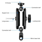 PULUZ Motorcycle Holder Mirror Base Hole Fixed Mount for GoPro and Other Action Cameras, Mirror Base Hole Mount