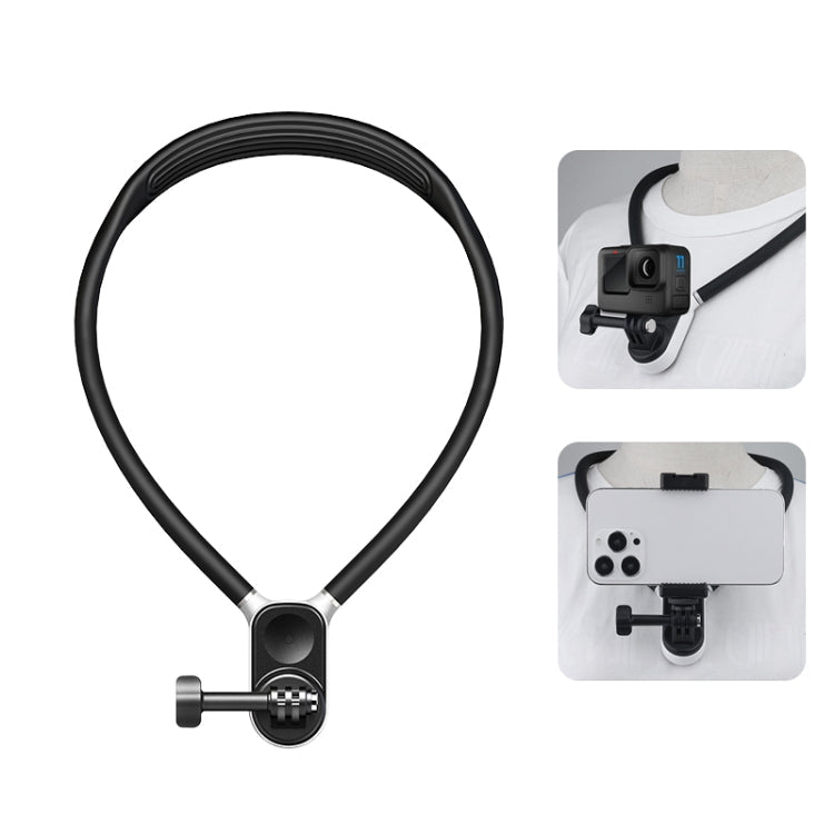 PULUZ Lazy Neck Bracket POV View Mount with Phone Clamp for GoPro Action Cameras / Phones, Magnetic Silicone Collar Bracket Magnetic Silicone Collar Bracket