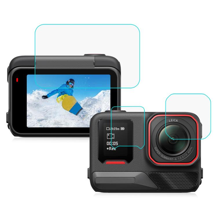 For Insta360 Ace Pro 2 PULUZ 3 in 1 Rear & Front Screen and Lens Tempered Glass Film, For Insta360 Ace Pro 2 For Insta360 Ace Pro 2