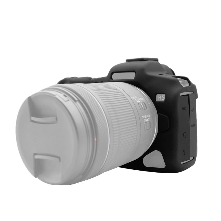 PULUZ Soft Silicone Protective Case for Canon EOS R5, For Canon EOS R5 For Canon EOS R5 Black