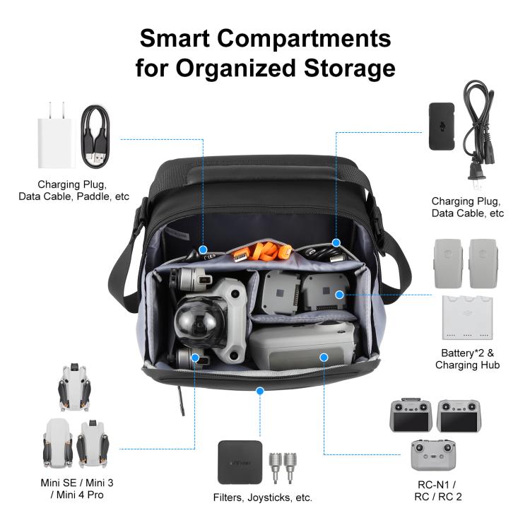 Portable Carry Bag Single Shoulder Storage Bag for DJI Mini Series Drone / DJI Osmo Pocket Series, Shoulder Storage Bag – Leather