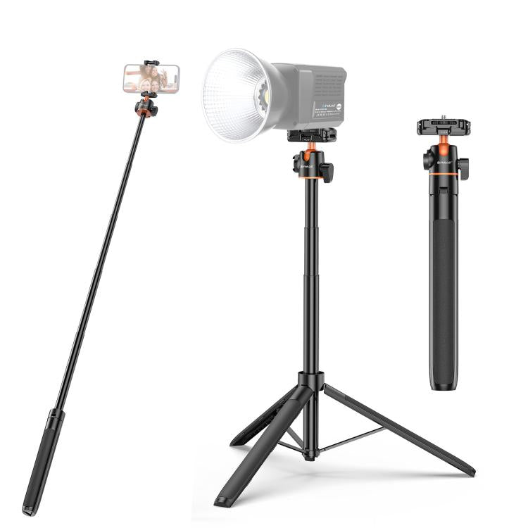 PULUZ 1.3m Phone Selfie Stick Tripod Vlog Live Streaming Holder with Phone Clip, 1.4m Phone Tripod 1.4m Phone Tripod