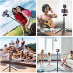 PULUZ 1.3m Phone Selfie Stick Tripod Vlog Live Streaming Holder with Phone Clip, 1.4m Phone Tripod
