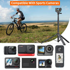 PULUZ 1.3m Action Camera Selfie Stick Tripod Vlog Live Streaming Holder, 1.4m Action Camera Tripod