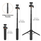 Mini Phone Camera Extension Tripod Stand 360 Degree Ball Head Cold Shoe Selfie Stick, Phone Camera Tripod – Aluminum Alloy