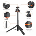 Mini Phone Camera Extension Tripod Stand 360 Degree Ball Head Cold Shoe Selfie Stick, Phone Camera Tripod – Aluminum Alloy